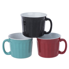 Best selling 20 OZ soup cup stoneware ceramic mugs wiht color glazed